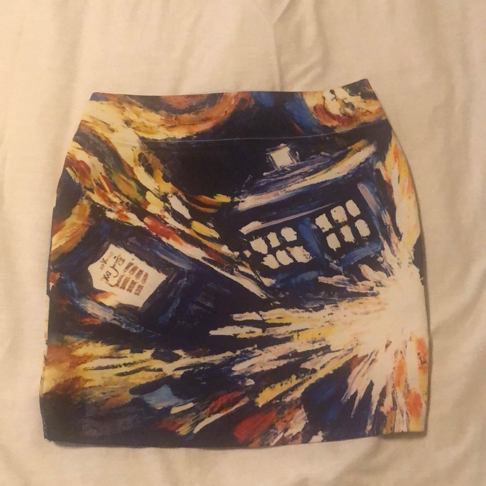 Doctor Who Tardis Van Gogh skirt